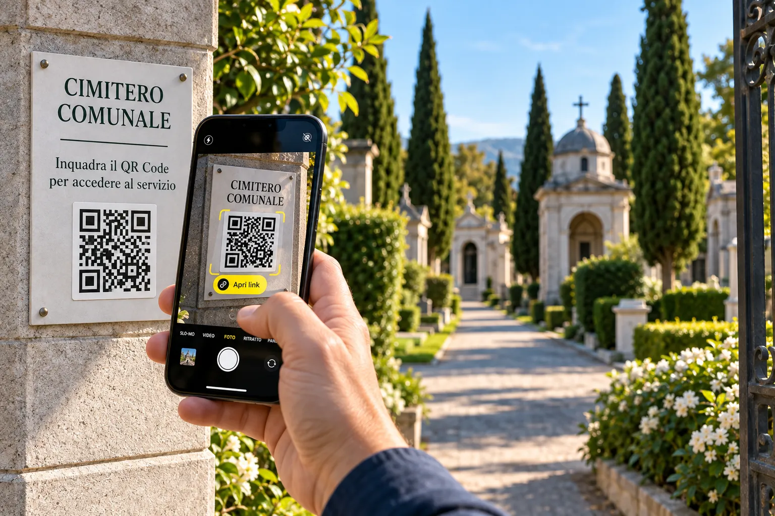 Accesso a Cemetery Plus tramite QR Code